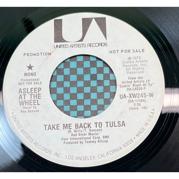 Asleep at the Wheel Take Me Back to Tulsa 45 Country Promo United Artists 1972 - Picture 2 of 4